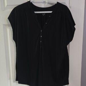 Ricki's Black Button-Detail Blouse